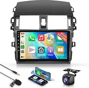 8 CORE 6G+128G Car Radio Stereo for Toyota Corolla 2009-2013, 9 Inch 1280 * 720P IPS Touch Screen 32-Band DSP Wireless CarPlay/Android Auto Android 13 GPS WiFi SWC HD Backup Camera