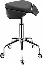 Saddle Chair,Saddle Stool Chair Rolling Stool Work Chair, 5 Casters Salon Office Adjustable Height for Beauty Salon Massage Dental Clinic Home Office Use