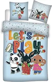 Bing Baby Bedding Set, 100% Cotton, Duvet Cover 100 x 135 cm + Pillowcase 40 x 60 cm, Sula and Pando