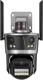 8MP 3-lens 3-view Ultra HD Wireless WiFi Security Camera, Support Smart Night Vision, Human Tracking, Two-way Audio, Cloud Storage And TF Card Storage, Suitable For Indoor And Outdoor Remote Monitorin