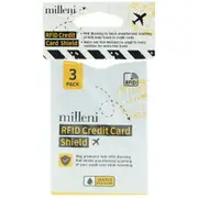 3PK Milleni Travel RFID Credit Card Shield Water and Tear Resistant - White