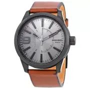 Diesel Men's Rasp Grey Dial Brown Leather Watch - DZ1764 NEW