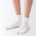 MUJI Right Angle Tabi Socks, 23-25cm, Set of 3pairs white Japan import