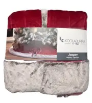 New Koolaburra UGG Jasper Christmas Tree Skirt 54" Red Faux Fur Holidays