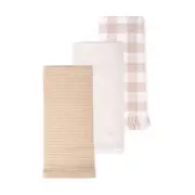 3 Pack Natural Check Tea Towels