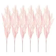 6Pcs Artificial Palm Leaves Plants Fake Fronds Faux Greenery Decor, Pink