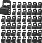 50 pcs Black Gripper Card Holder Clamps Mini Grabber Clip for Standard Thickness ID Badge, Plastic ID Holder for Smart CAC Chip or Swipe Card (Black)