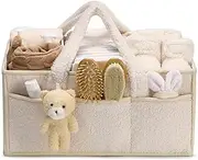 Yunking Baby Diaper Caddy Organizer for Changing Table, Baby Storage Basket for Diapers and Baby Wipes, Baby Shower, Car Caddy Organizer, Nursery Diaper Organizer, Portable Diaper Storage