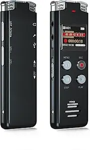 EVISTR 128GB Digital Voice Recorder - Audio Voice Activated Recording Device with Playback Noise Reduction - Rechargeable HD Dual MIC Dictaphone for Lectures Meetings