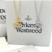 check description Vivienne Westwood Knot Heart Hollow Saturn Necklace Pendant