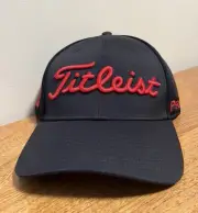 Titleist Pro V1 FootJoy FJ Golf Hat Embroidered Flex Fit Size M/L Cap Black Red