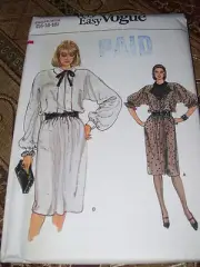 VOGUE #8883 - LADIES TWO STYLE PLEATED FRONT PULLOVER DRESS PATTERN 14-18 FF