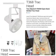 Juno Trac Master T368 WH WHITE Open Gimbal Track Head Fixture Flood PAR 38