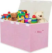 Large Toy Box Chest Storage with Lid - Collapsible Kids Toys Boxes Organizer Bin