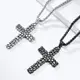 Jpqueen 鵝卵石十字架歐美中性鈦鋼長項鍊(2色可選)