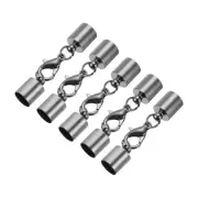 5Pcs Cord End Cap 6.5mm ID Black Copper Column Barrel End Caps for DIY Tassels