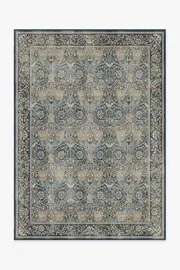 150' x 215' | Machine Washable Runner Rug | Kid & Pet Friendly | Indoor Rug | Morris & Co. Honeysuckle & Tulip Indigo Tufted Rug | Ruggable