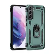 Samsung Galaxy S22 Plus Compatible Case Cover With Shockproof Rotating Metal Ring Holder Armor Case - Green