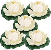 MUSISALY 5pcs Simulation Lotus Leaf Lotus Simulated Lotus- Realistic Lotus Floating Lotus Floating Flowers for Pool Lotus Decor Floating Plant Fake Lotus Foam