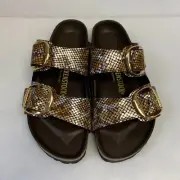 Birkenstock New w/ Box Arizona Big Buckle Python Brown Microfiber R Select Size