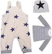 [DEARMAMY] Set Boy Baby Clothing Suit Breathable Spring Outfit Star Print Polyester Material Boys and Girls Suit for Boys