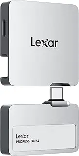 [Lexar] 1TB Professional Go Portable SSD w/Hub, Supports Apple ProRes, Up to 1050MB/s Read & 1000MB/s Write, USB 3.2 Gen 2, Rugged, Compatible with iPhone 15 Series, PC & Mac (LSL400S001T-RNSNU)