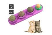 Qttie Cat Toy Catnip Ball Lick Solid Nutrition Ball Help Digestion Wall Mount-5Colours