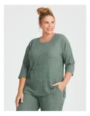 [Taking Shape] Cosy Rib Lounge Top in Duck Green