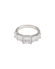 Suzy Levian Silver CZ 5-Stone Ring