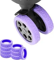 [Generic] Luggage Wheel Protectors, Suitcase Wheel Protector, Upgraded 8 PCS Silicone Wheels Protector Covers for 2-2.7 Inches 8-Spinner Wheels, Wear-Resistant, Anti-Noise(Purple)