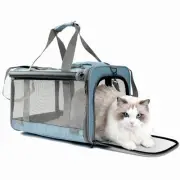 HSC PET Cat Carrier Blue Small Dog Bag,Soft-Sided Temporary Kennel for Puppy ...