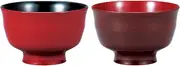 9A-240 Maeju Lacquerware, Nippon Tree, Cherry Blossom Couple Soup Bowl, Ripple, Hand-Painted