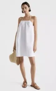 Seed Heritage White Linen Halter Style Mini Dress Size 8 NWT $129