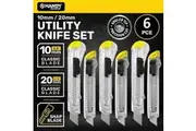 6pk Utility Knives Set Clear Craft Box Cutters Snap Off Retractable Blade Tools