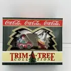 COCA COLA COMPANY SLEDDING ELF SNOWSHOE POLAR BEAR CHRISTMAS ORNAMENT SET