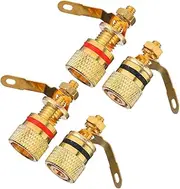 BELLIFFY Easy Install Speaker Parts 4pcs Plated Binding Post Copper Wire Posts Connector Replacement for DIY Random Color