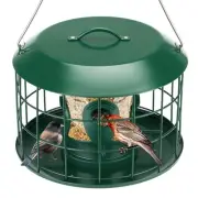 Caged Bird Feeder for Outdoor Hanging - Weather Proof Tube Squirrel Proof Bir...