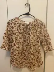 NWT Prairie Floral 7 For All Mankind Boho Button Up Blouse Top XS