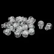 Clear Plastic Round Toggle Spring Loaded Rope Cord Locks Fastener 20pcs