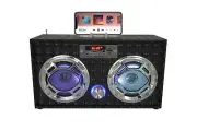 - Boombox Speaker with LED Lights – Retro Bluetooth Speaker w/Enhanced FM Rad...