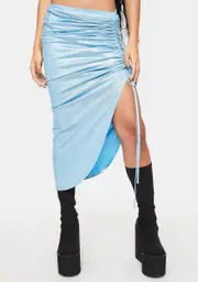 Aqua Mirror Ball Moves Ruched Skirt