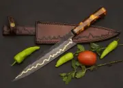 HAND FORGED 13'' INCHS 440C STEEL CHEF KITCHEN KNIFE WITH RESIN HANDLE