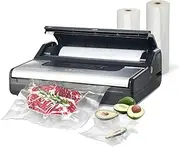 Wevac Vacuum Sealer Machine | Built-in Bag Roll Saver (up to 50’) and Cutter | Double Heat Seal | Dual Pump | Auto Lock | Commercial Grade | Ideal for Food Saving 220V