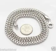 24" 3.6mm Mens Anti-Tarnish Solid Franco Chain Necklace Solid Sterling Silver