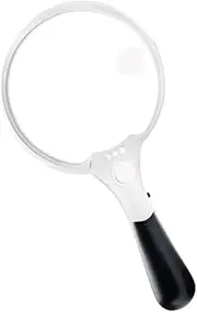 Ipetboom 1pc Handheld LED Magnifying Glass for Seniors Magnifier with Ergonomic Grip for Reading Close Work and Nature Exploration for Low Vision Assistance