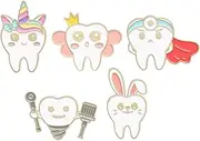 [SHOWERORO] 5pcs Tooth Brooch Suit Accessories Nurse Badge Brooches for Women Kids Brooch Pin Kids Brooch Cute Tooth Brooch Pin Aesthetic Funny Brooch Pin for Backpacks Miss Modeling
