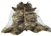 Extra Large Cowhide Rug Tricolor Black Brown White Brazilian 7.5ft x 7.5ft