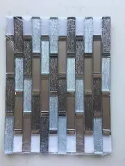 GLASS MOSAIC BACKSPLASH ACCENT TILE 12" X 12"