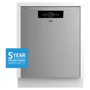 Beko 14 Place Setting Built Under Dishwasher - Platinum Steel BDBU1430X