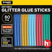 Handy Hardware [4PK] Hot Melt Glitter Glue Sticks, Suitable with 10W Glue Gun
